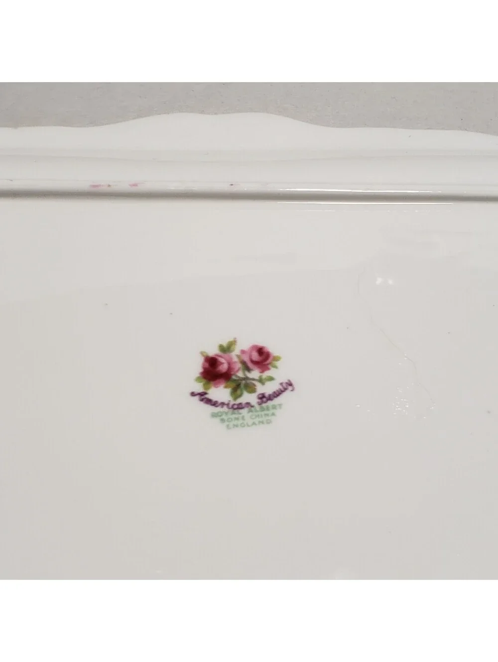 Vintage Royal Albert Amercian Beauty Sandwich Tray Vanity Pink Roses England